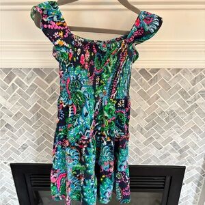 Lily Pulitzer Colorful Floral Smocked Sundress - Navy, Turquoise & Pink